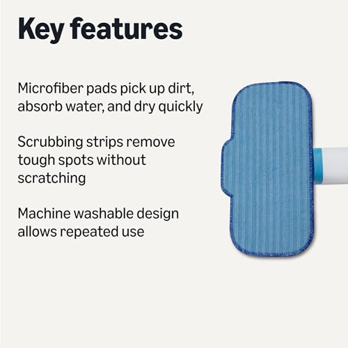 Amazon Basics Washable Steam Mop Replacement Pads for All Hard Floors, 4-Pack photo 6