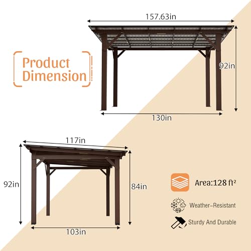 KEIKI 13x10 Wooden Grill Gazebo Review: Hardtop Shelter with Bar Counter for Outdoor Cooking image 9