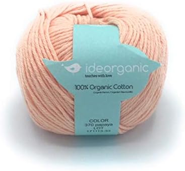Cotton Knitting Yarn DK, 100% Organic, 50 GSM, crochets, Hand Knitting,(Pack of 3 Ball Papaya)