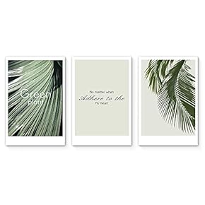 3 Panel Canvas Wall ArtJungle Banana Leaf Modern Home Decor Canvas Painting Wall Decoration for Bedroom Living Room 16"x24" x 3 Panels
