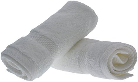 100% Turkish Cotton Luxury Hotel &amp; Spa 12"x12" White Wash Cloth Set of 12