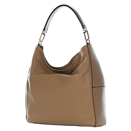Gianni Chiarini Italian Made Brown Pebbled Leather Large Hobo Bag