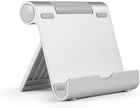 Tablet Stand Adjustable, iPad Stand : Desktop Stand Holder Dock for new iPad 2017 Pro 9.7, 10.5, Air mini 2 3 4, Kindle, Nexus, Accessories, Tab, E-reader, other Tablets - Silver