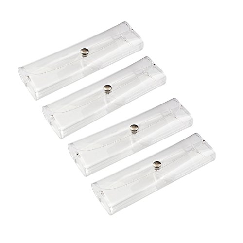 uxcell Plastic Eyeglasses Eyewear Reading Glasses Holder Case Box Protector 4pcs Clear
