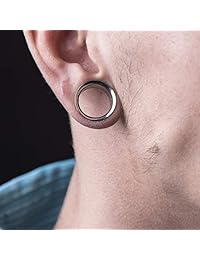 BodyJ4You - Juego de 36 tapones de túnel de acero para oreja de calibres grandes, dilatadores de acrílico
