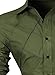jeansian Men's Slim Fit Long Sleeves Casual Shirts 2028 Armygreen L