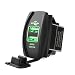 MICTUNING Dual USB Charger Socket Rocker Switch Style with Green LED Light Universal USB Devices Power Outlet for Car Boat Trucks RV primary