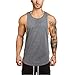 FLYFIREFLY Men's Gym Tank Tops Bodybuilding Fitness Vest Top Dark Grey