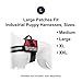 Industrial Puppy 2 Therapy Dog in Training Patch with Hook Back and Reflective Lettering, Interchangable Patches, Weatherproof Polyester Durability, Tag Patches for Therapy Dog Vest, Large, Black