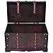 BLUECC Vintage Wood Treasure Chest Storage Trunk Brown 26