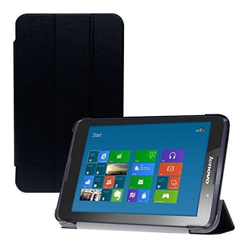 kwmobile Ultra Slim Smart Cover for Lenovo A7-50 (A3500) in black with convenient stand function
