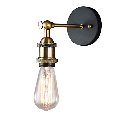 OurLeeme Vintage wandlampen, koperen kop industriële metalen wandlamp verstelbare retro messing lichtkop met E27-fitting… - Afbeelding 5