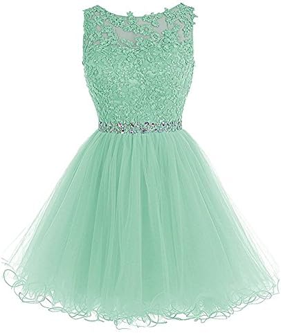TOPJIN Short Tulle Cocktail Evening Prom Party Dress Ball Gowns for Teen Girls