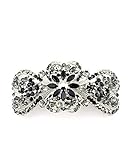 Women's Rhinestone Metal Hair Barrette Clip Hair Pin Antique Silver IMB2121