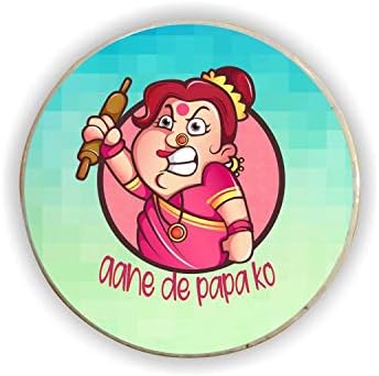 TheYaYaCafe for Mother Aane De Papa Ko Fridge Magnet - Round