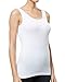 Beilini Women's Camisole Basic Layering Tank Top Wide Strap Stretch White L