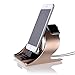 Apple Watch Stand and iPhone 7 Stand,Thankscase Rotating Aluminium Stand for Apple Watch,iPhone 7 and iPhone 6,iPad Air and iPad Mini,Apple Watch Rotating Stand,Watch Station.(Gold)