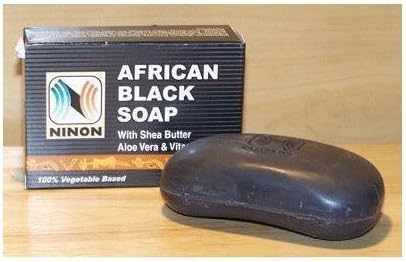 NINON African Black Soap with Shea Butter Aloe Vera & Vitamin E - 6 Pack