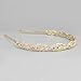 Oriamour Flower Design Rhinestone Crystal Wedding Headband Bridal Headpieces Simple Design Bridal Headband (Gold)