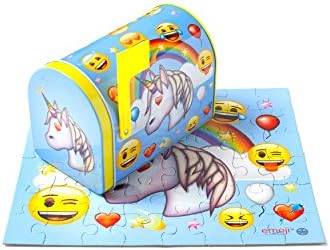 DaHo Mail Box Tin with Puzzles Inside 48 pcs (Emoji Unicorn)