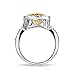 Bling Jewelry Simulated Canary CZ Cushion Cut Silver 3ct Engagement Ring