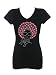 Women's Afro Hair Woman Rhinestone Bling T-Shirts Black