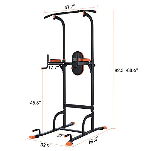 Kicode Power Tower, Pull up Dip Station with Push Up Bars, Strength Training Exercise Home Gym Equipment, Adjustable Height Heavy Duty Workout Stand Station for Home, Gym, Office, Outdoor - Thumbnail 4