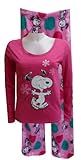 Peanuts Snoopy Junior Cut Pink Plush Pajama for women