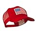 6 Panel Mesh American Flag White Patch Cap - Red OSFM