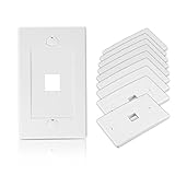 Cable Matters UL Listed 10-Pack 1 Port Keystone Wall Plate (Cat6, Cat5e Ethernet Wall Plate) in White