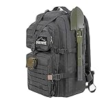 Fortnite Battle Royale Premium Leather Bottom School Bag Notebook Daily 15 inch Laptop Backpack Shovel and compass not included(Military, Black)