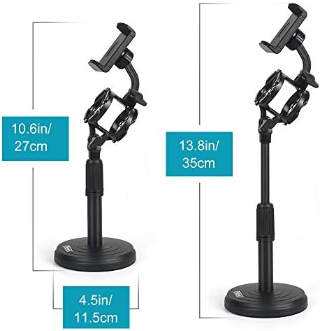 Adjustable microphone stand holder for cellular phone mount with price range of $9.99 to $8.99.