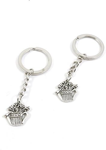 100 Pieces Keyring Key Ring F0KZ7 Watering Can Pot Keychain Automotive Car Door Key Tags Findings Charms Chains
