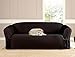 Kashi Micro-Suede Slipcover Sofa Loveseat Chair Furniture Cover (Sofa, Black)
