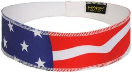 HALO HEADBAND SWEATBAND PULLOVER USA FLAG CYCLING RUNNING FITNESS EXERCISE GYM AMERICAN FLAG