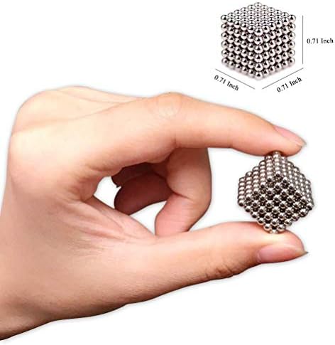 Elsatsang 3MM 216 Pieces Magnets Sculpture Building Blocks Toys - Silver Color Set Mashable, Smashable, Rollable, Buildable Magnets - Office Toy & Stress Relief for Adults