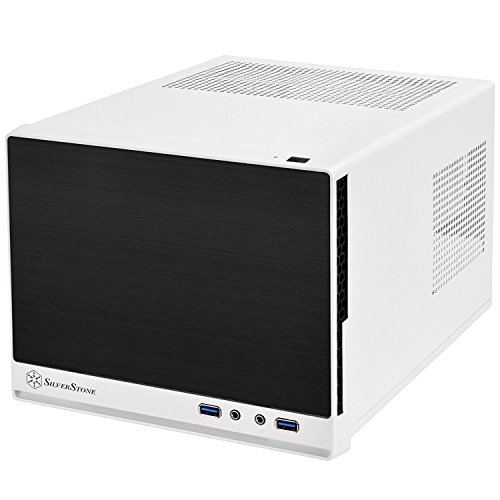 SilverStone Technology Ultra Compact Mini-ITX Computer Case with Solid Faux Aluminum Front Panel in White and Black SG13WB-Q