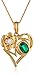 Amazon Collection 14k Yellow Gold-Plated Sterling Silver Created Emerald and Created White Sapphire 