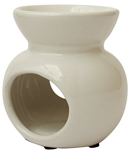 SALE TODAY ONLY - AB Handicrafts Ceramic Essential Oil Burner, Perfect Handmade Oil Diffuser for Fragrance & Aromatherapy - Great Decoration for Living Room, Balcony, Porch & Garden (White) - Thumbnail 3