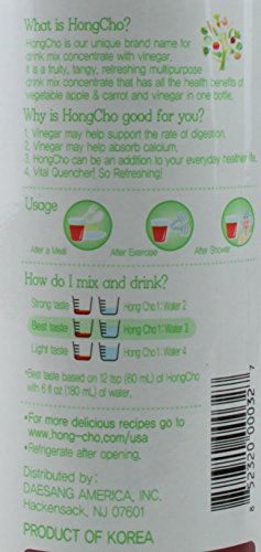 Korean Hong Cho Fruit Vinegar Drink Concentrate, 3 Bottle Set: Mojito Lemon Mint, Vegetable Apple and Carrot, Kiwi & Lime, 91 oz