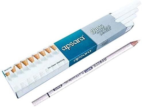 Apsara Glass Marking Pencils, White - Pack of 10