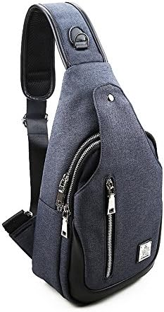 Leparvi Nylon Sling Chest Cross bag for men Shoulder Backpack Travel Hiking Outdoor Sport (Black)