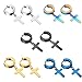 CrazyPiercing Stainless Steel Mens Womens Hoop Earrings Piercings Huggie Hypoallergenic (Cross Earrings 5Pair)