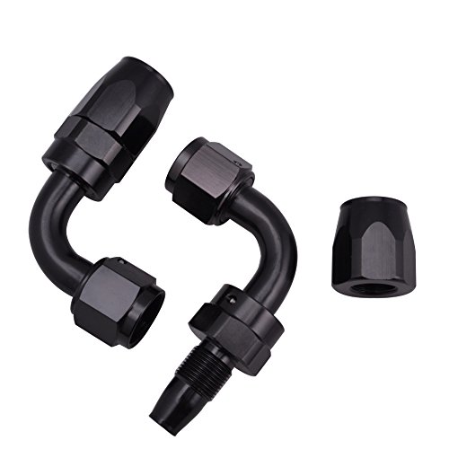 EVIL ENERGY 16Ft 10AN Nylon and Stainless Steel Braidied Oil Gas Fuel Line + 10pcs AN10 Hose Fitting Kit Black - Thumbnail 5