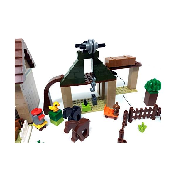 Brigamo Bausteine Haus, Bauernhof mit Stall, Scheune, Traktor, 491 Klemmbausteine – Bild 8