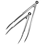 Samvi Stainless-Steel Kitchen Tongs - Cooking - Grilling - Locking - Non-slip Food Tong Set Of 2 - 9