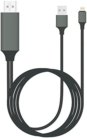 Lightning to HDMI, iPhone to HDMI Cable Lightning Digital AV to HDMI Adapter 6.5ft 1080P HDTV Cable for iPhone,iPad,iPod,Plug and Play by MEIWU