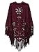 PERSUN Women's Faux Suede Laser Cut Fringed Western Shawls Triangle Wrap Scarf