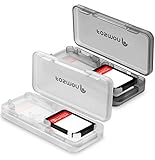 Game Card Holder for Nintendo Switch, Fosmon 2 Pack Protective Game Card Case Storage Box, Each with 4 Cartridge Slots for Switch Games - Translucent White & Gray