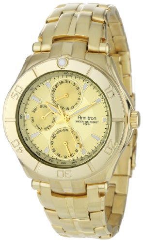 Armitron Men's 204224CHGP Gold-Tone Stainless Steel Multi-Function Dress Watch